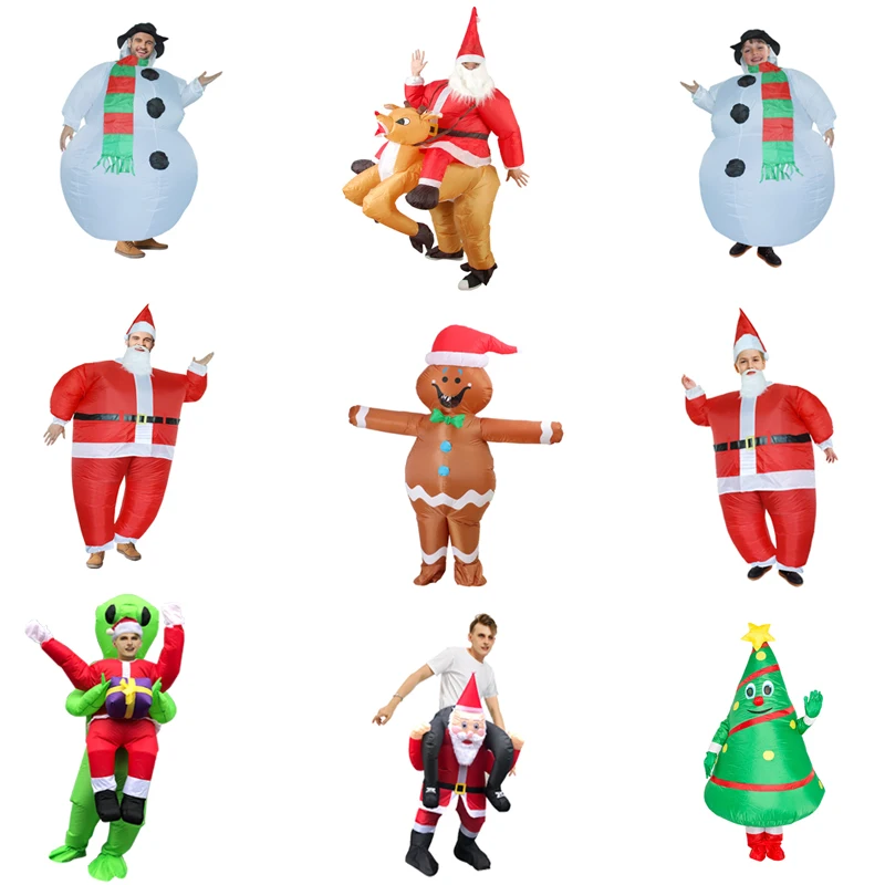 2020 M. Naujo Dizaino Kalėdų Cosplay Kostiumai, Pripučiami Svetimų Kostiumų Suaugusiems Vaikams Mielas Santa Claus Susprogdinti Drabužis Šalis Suknelės