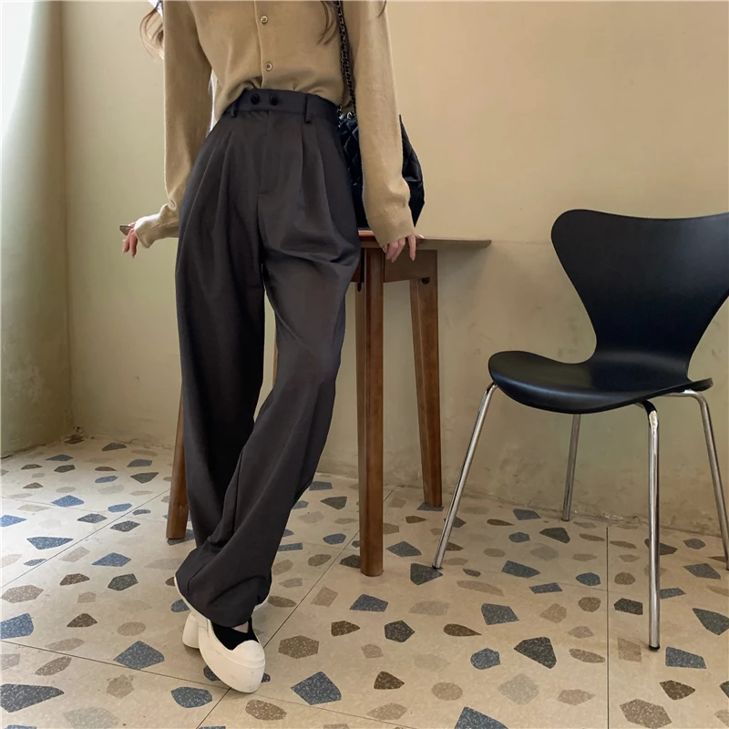 HziriP 2021 Aukštos Kokybės Pagrindinį Vasaros OLIS Streetwear Stilingas, Plonas Atsitiktinis Chic Plius Dydis Minimalistinio Prarasti Visas Rungtynes Tiesios Kelnės