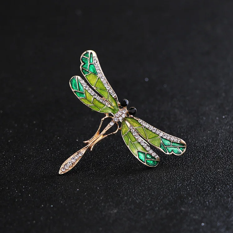2018 Kristalų Derliaus Dragonfly Sages Moterims, Didelis Vabzdžių Sagė Pin Mados Suknelė Kailis Priedai Mielas Papuošalai