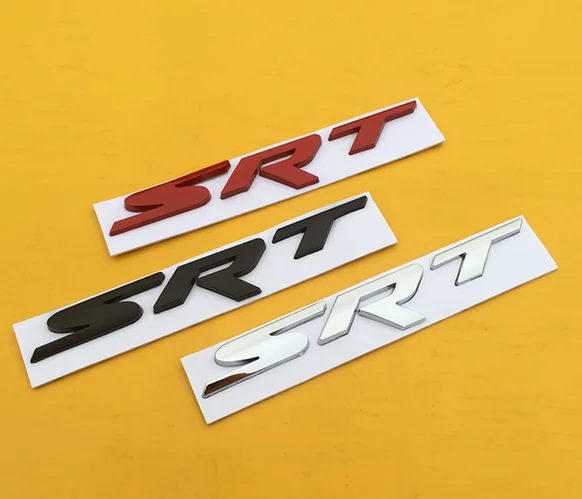 3D Metalo SRT Auto Bagažinė Bagažinės Emblema Ženklelio Lipdukai Lipdukas Automobilių Reikmenys