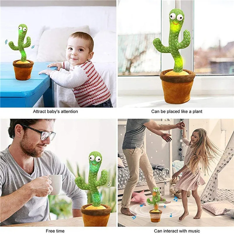 Šokių Kaktusas Žaislai, Elektroniniai Kaktusas Garsiakalbis Sukimo Dainavimo Šokėja Pliušinis Lėlės Kūdikiams Kaktusas Žaislas Juokinga Muzikos Dovanos Vaikas