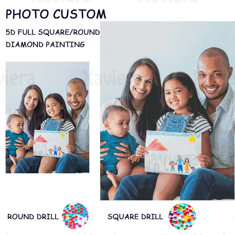 5D Diamond Tapybos Šeimos Nuotrauka Užsakymą Padaryti Savo Deimantų Siuvinėjimo Grupė Nuotraukas Užsakymą Mozaikos Kryželiu Sienų Apdaila