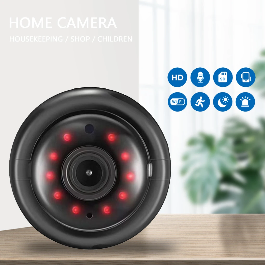 WIFI, Kamera, Wireless Mini Home Security HD Dviejų krypčių Naktinio Matymo Vaizdo Home Security WIFI Kamera, 1080P Smart Home