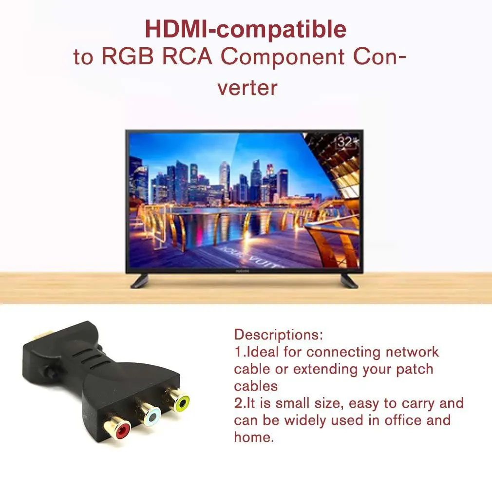 AV Skaitmeninio Signalo HDMI suderinamus Į 3 RCA Audio Ad Ter Komponentas Keitiklis, Vaizdo Garso Skelbimo Ter AV Component Skaičiuoklė