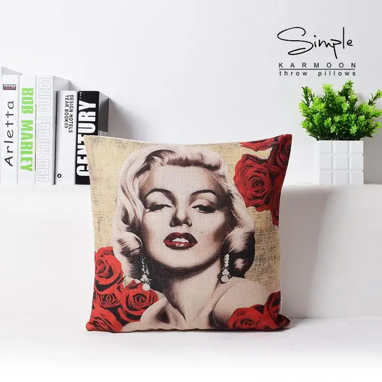 Europos Senovinių Rožių Marilyn Monroe pagalvę padengti gėlės Rožės pagalvę pagalvėlė padengti namų dekoratyvinės pagalvėlės, patalynė užvalkalas