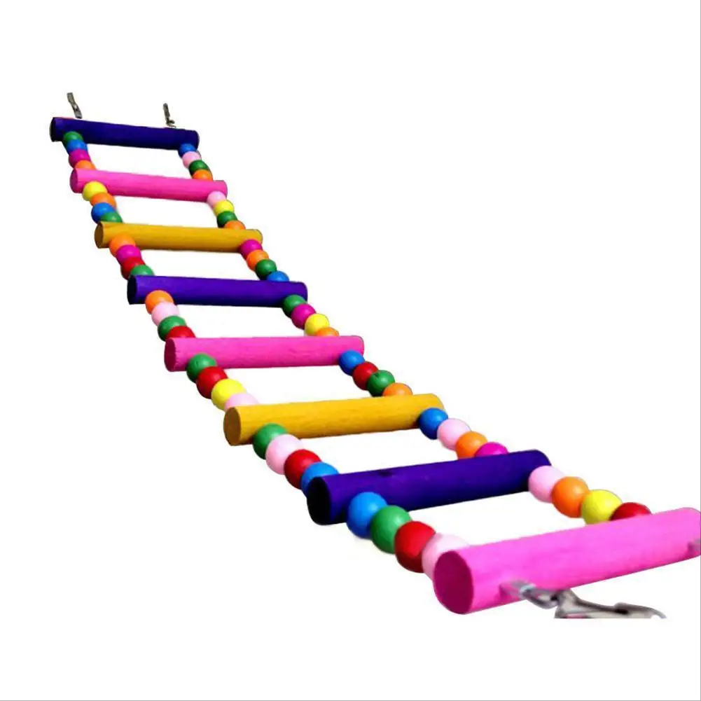 Spalvinga Pet Laipiojimo Laiptais Kramtymas Mediena, Plytų Žaislai su pakabinimo Virvės Paukščių Papūga Prekes