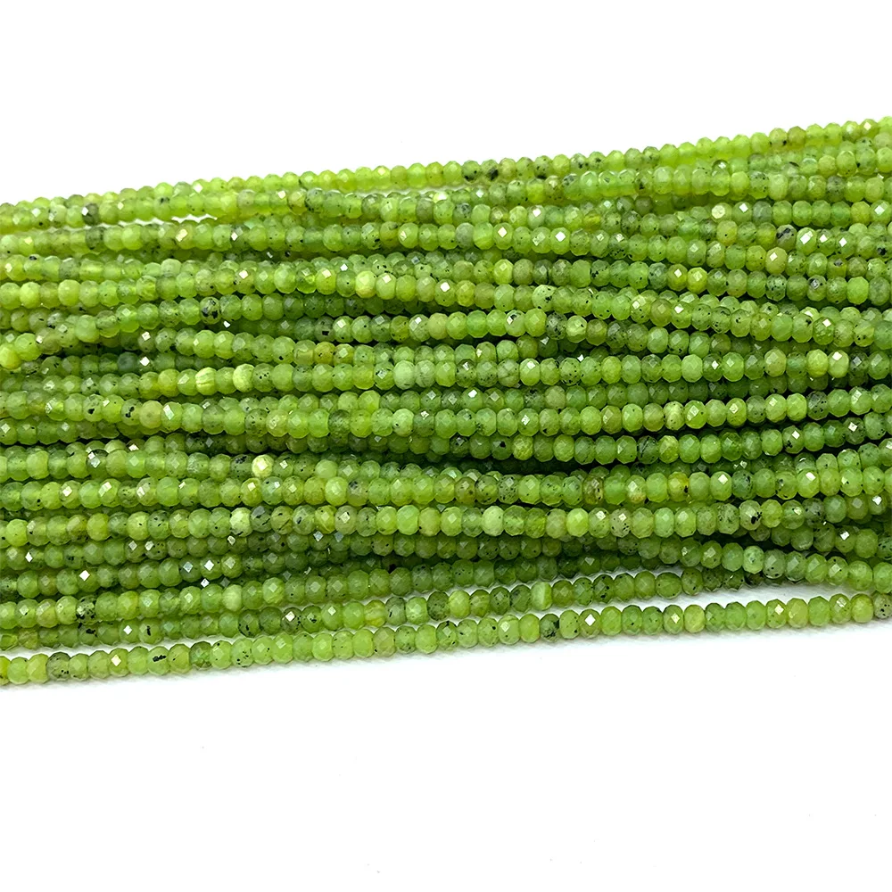 Veemake Kanada green jade Natūralus Akmuo Karoliai, Apyrankės Žiedo Aspektų Mažosios Rondelle Moterų Karoliukai Papuošalai Priėmimo 06670