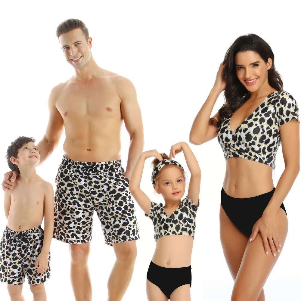 šeimos atitikimo maudymosi kostiumai Seksualus Leopard Bikini paplūdimio šortai mamytė ir man drabužius mum motina ir dukra atitikimo pora maudymosi kostiumėlį