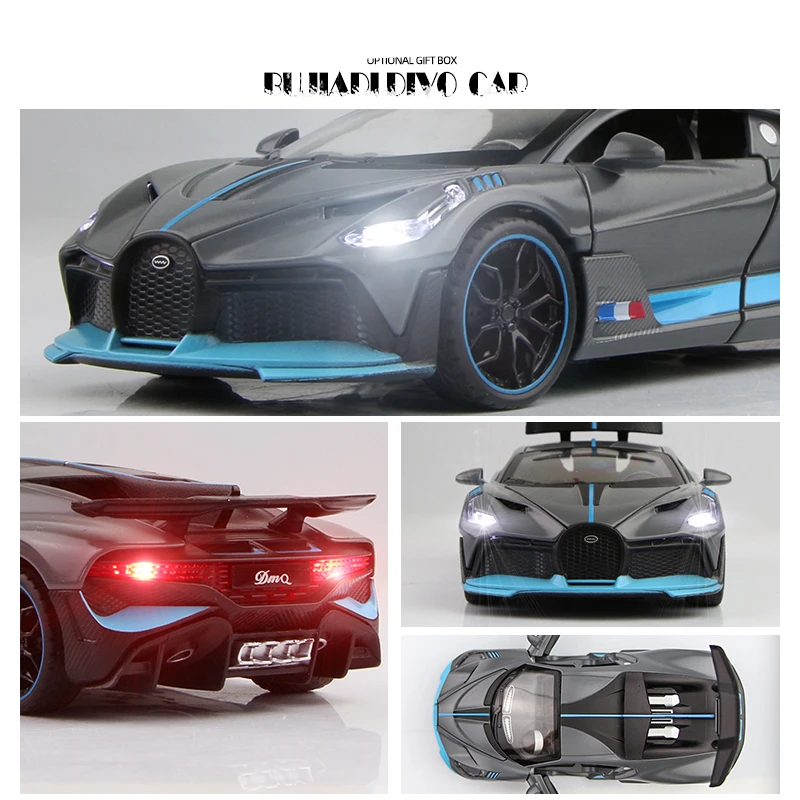 1:32 Bugatti Veyron Divo Automobilių Sporto Lydinio Automobilio Modelį Diecasts & Žaislinės Transporto Priemonės Metalo Modeliavimas Žaislas Automobilio Modelio Garso, Šviesos, Vaikams Dovanų