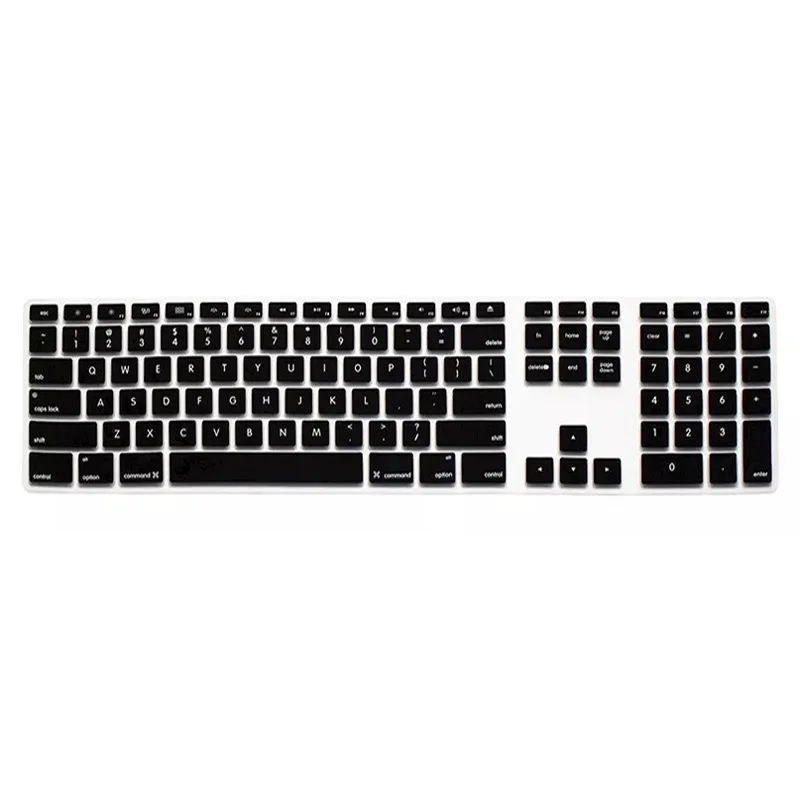 Silikono Plonas Klaviatūros Odos Padengti Gynėjas Su Skaičių Klaviatūra Apple iMac Juoda