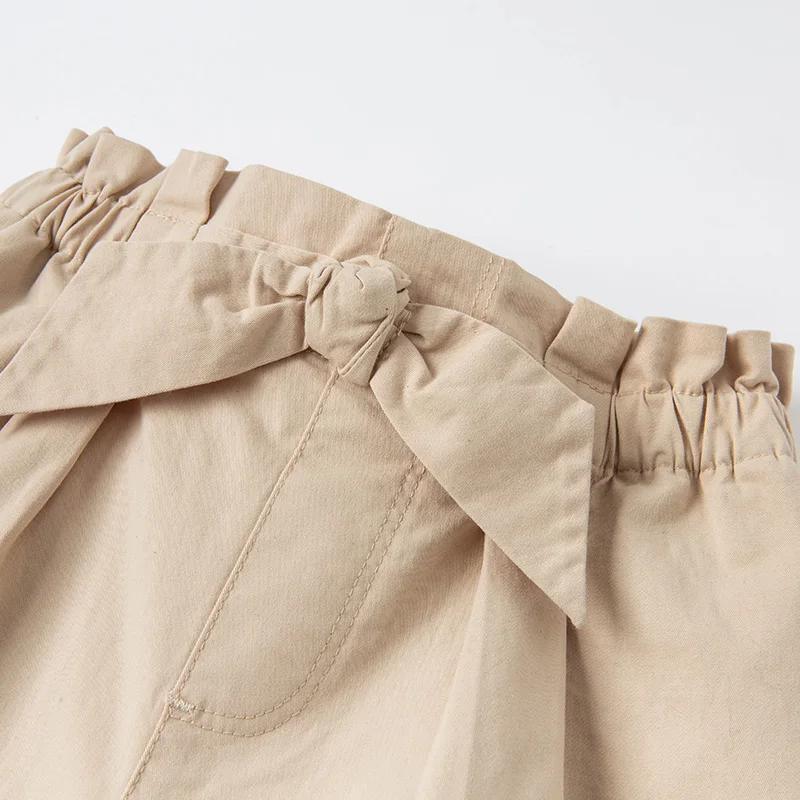 DBS16297-K dave bella pavasario 5Y-13Y vaikų mergaičių mados lankas kietas kišenių kelnės vaikams boutique atsitiktinis pilno ilgio kelnės