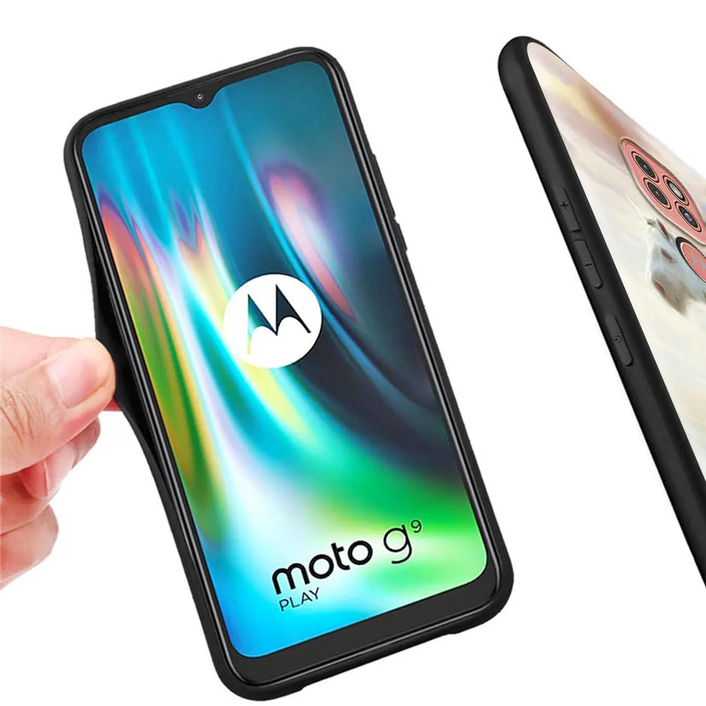 Telefoną Atveju Motorola Moto G9 Žaisti Vienas Sintezės Plius G8 Vairo G Stylus Hyper E7 Krašto Lite Juodo Dangtelio Veikia Arklio Gyvūnų