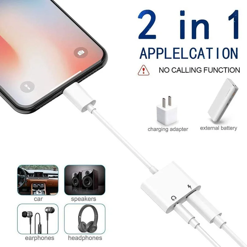 Tinka Apple produkto Audio Adapteris Dvi Viena Apšvietimas 3.5 mm laisvų Rankų įrangos Įkrovimas ir Klausytis Adapteris