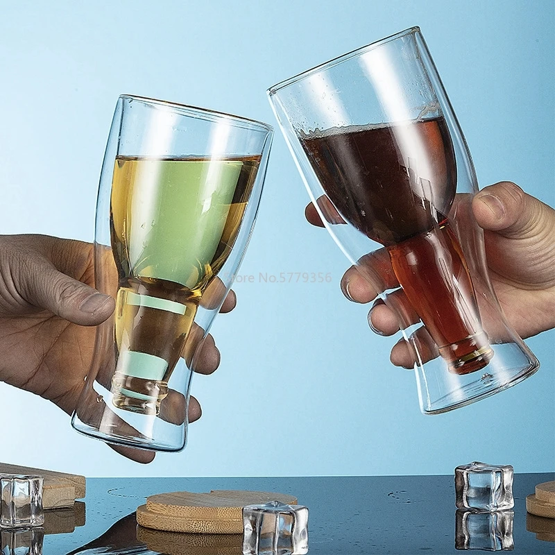 Kūrybos kokteilis wineglass puodelis Dvigubos sienelės bokalų Alaus, vyno Taure Viskio šampano stiklo Kavos puodelio Degtinės puodeliai Butelis stilius