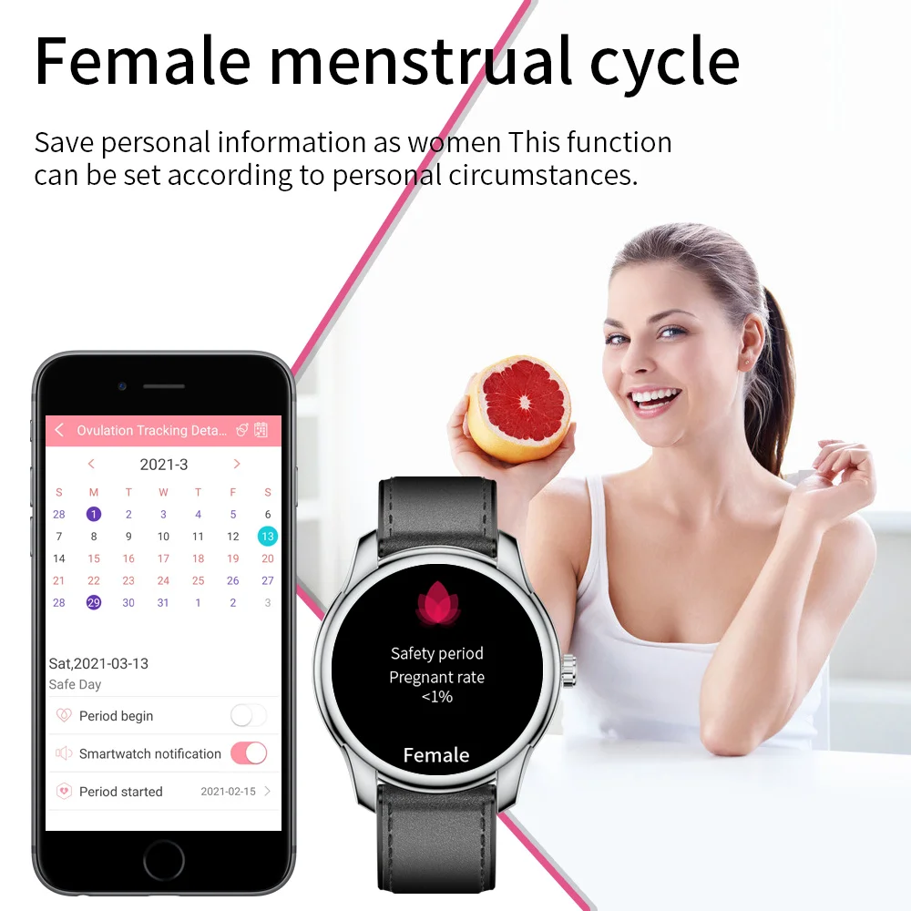Smart Watch Vyrų, Moterų Kraujo Spaudimas ir Širdies susitraukimų dažnį Moterų Sveikatos Smartwatch Muzikos Valdymo Oras IP68 Vandeniui Fitneso Apyrankė