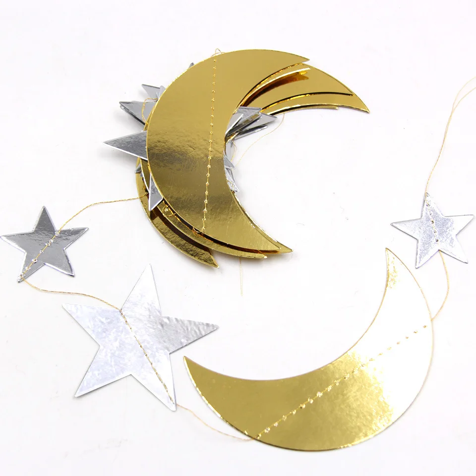 Eid Mubarakas Dekoras Reklama Namuose 2M Gold/Mėlyna Blizgučiai Mėnulis, Žvaigždės, Garliava Ramadanas Kareem Ornamentu Islamo Musulmonų Šalies Prekių