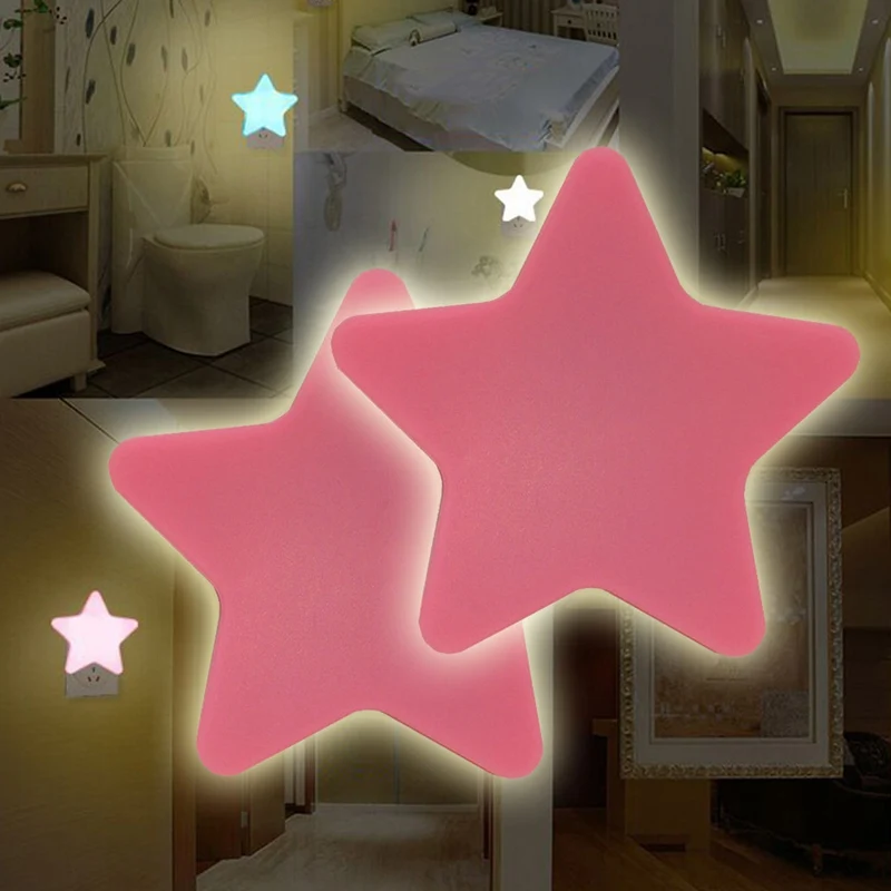 Šviesos Jutiklis Kontrolės Mini Star LED Nakties Šviesa tamsią Naktį Vaikų, Miegamojo, Naktiniai staleliai, Lempa Su ES/JAV Plug Kūdikis Miega Šviesos