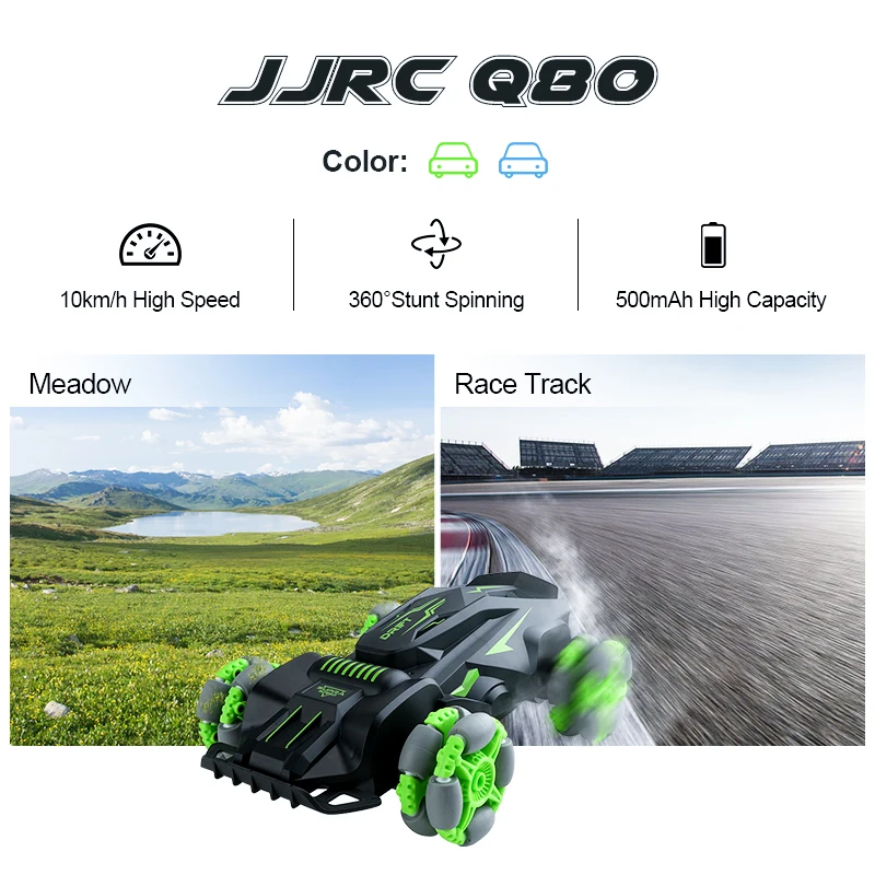 JJRC Q80 2.4 G 10km/h Didelės Spartos 360 Sukimosi Anti-susidūrimo Padangų Nuotolinio Valdymo pultas RC Automobilių Kaskadininkų Automobilių RC Drift Automobilių Vaikams Dovanų