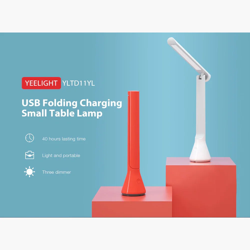 Yeelight Lankstymo USB Įkraunamas LED Lentelės, Stalo Lempos Pritemdomi