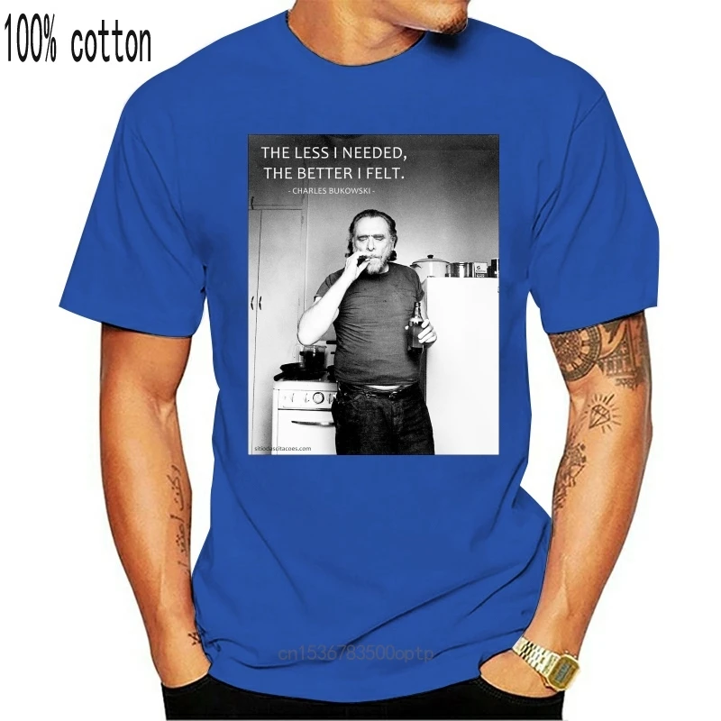 Charles Bukowski Vyrai T-shirt Medvilnės, trumpomis Rankovėmis Tee Marškinėliai