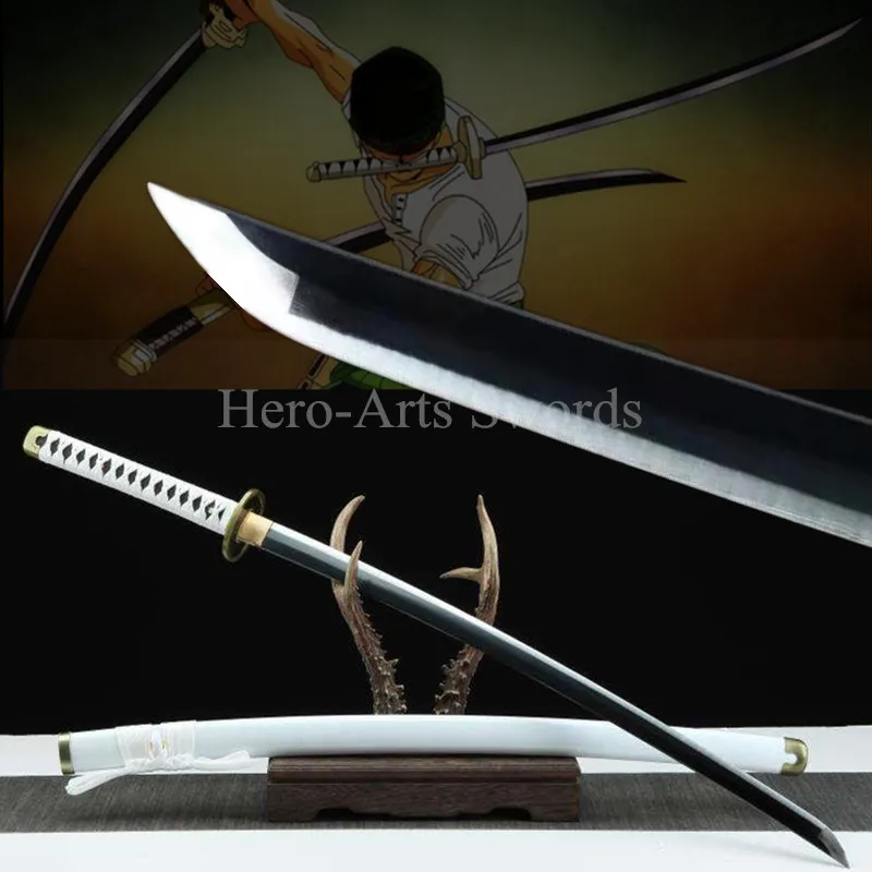 Vienas Gabalas Cosplay Katana Kardas Nekilnojamojo Ranka, Kūjo 1045 Anglies Plieno Full Tang Samurajus Kardas Anime Zoro Catanas Japonesa Espada