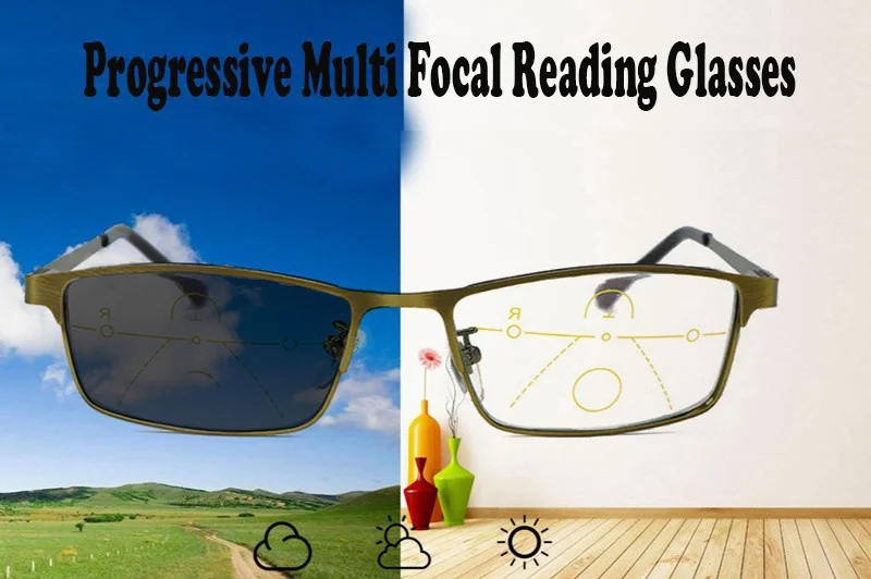 Nauji vyriški Išsamią Trumparegystė Korekcija Presbyopia Multifocal Presbyopia Akinius Aukštos Kokybės Presbyopia Akiniai