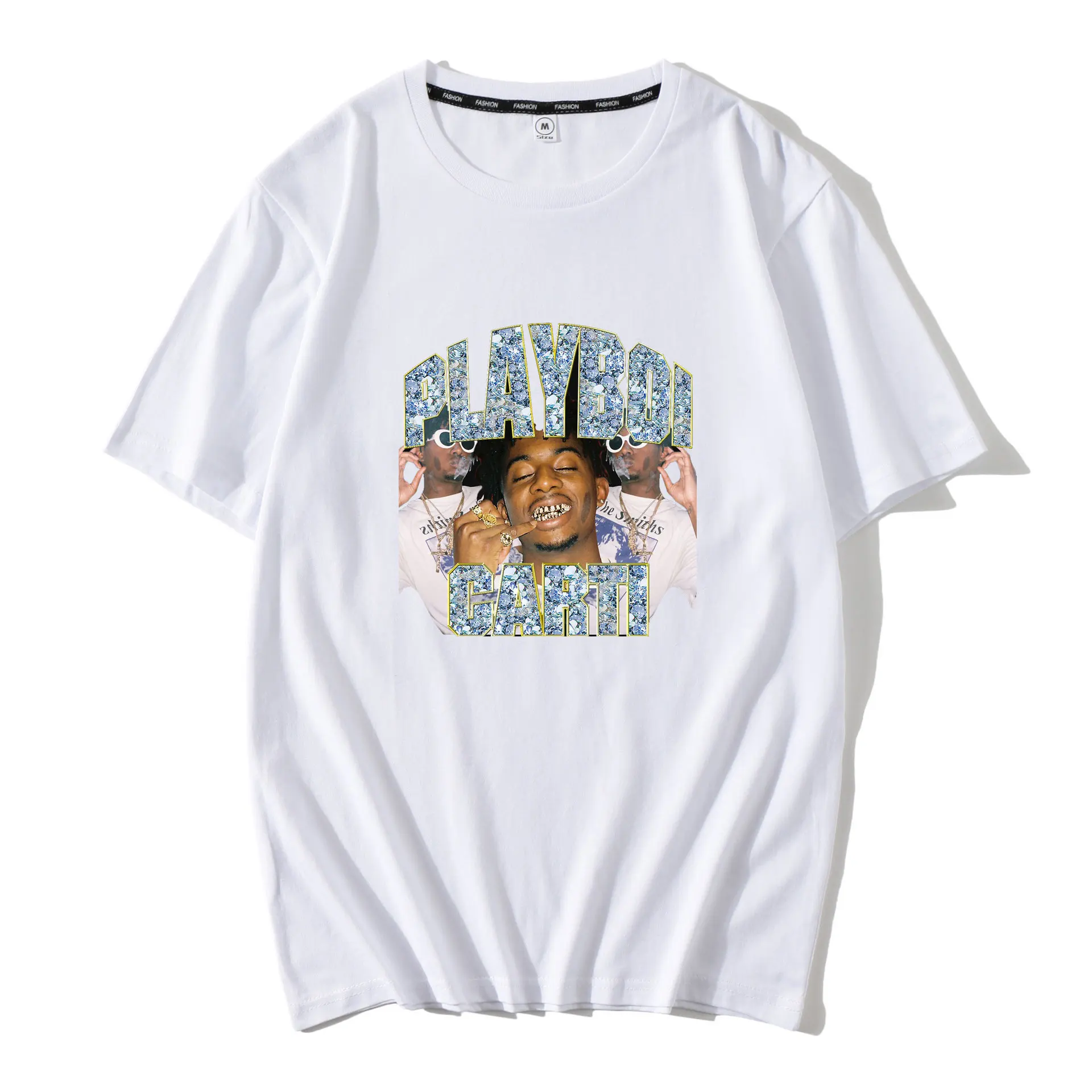 2020 metų Vasaros Naują Playboi Carti Juokinga Reperis Hip-Hop Mens Estetinės Mados Atsitiktinis Streetwear Camisetas Hombre Viršūnes Vyrams