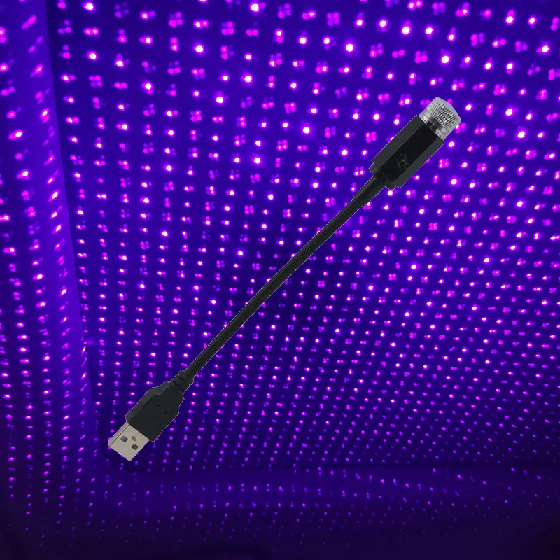 1-2 Vnt. LED Automobilio Stogo Star Naktį Šviesos Projektorius Atmosfera Galaxy Lempa USB Dekoratyvinės Lempos, Kolonėlė Automobilio Interjero Dekoro Šviesos