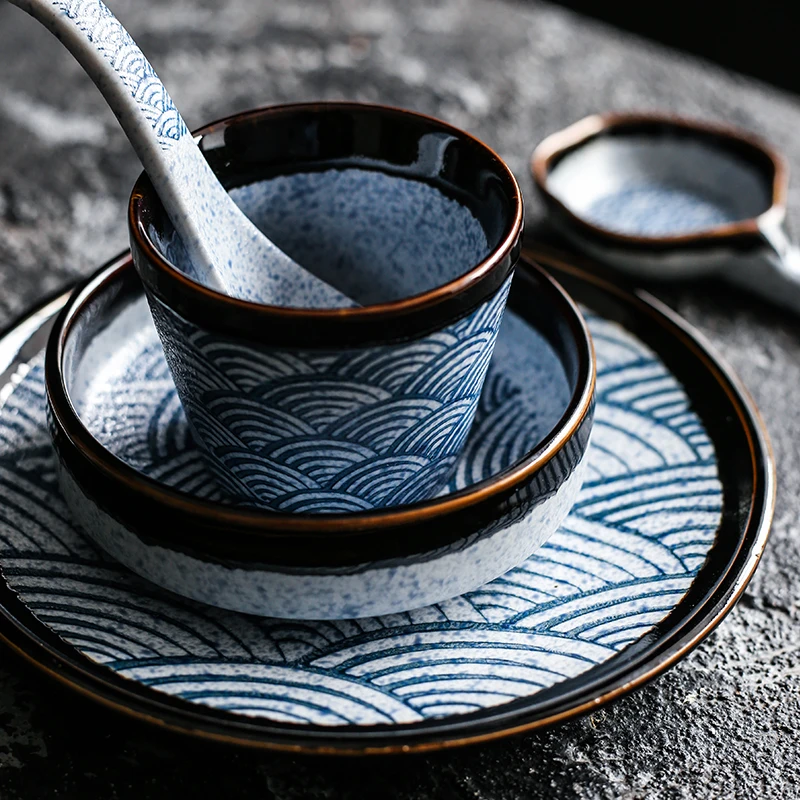 RUX SEMINARAS Keramikos plokštės nustatyti Makaronų Desertas Salotų dubenį Kepsnys, Desertas plokštės Šaukštas Arbatos puodelio virtuvės Vakarienės stalo įrankių dėklas