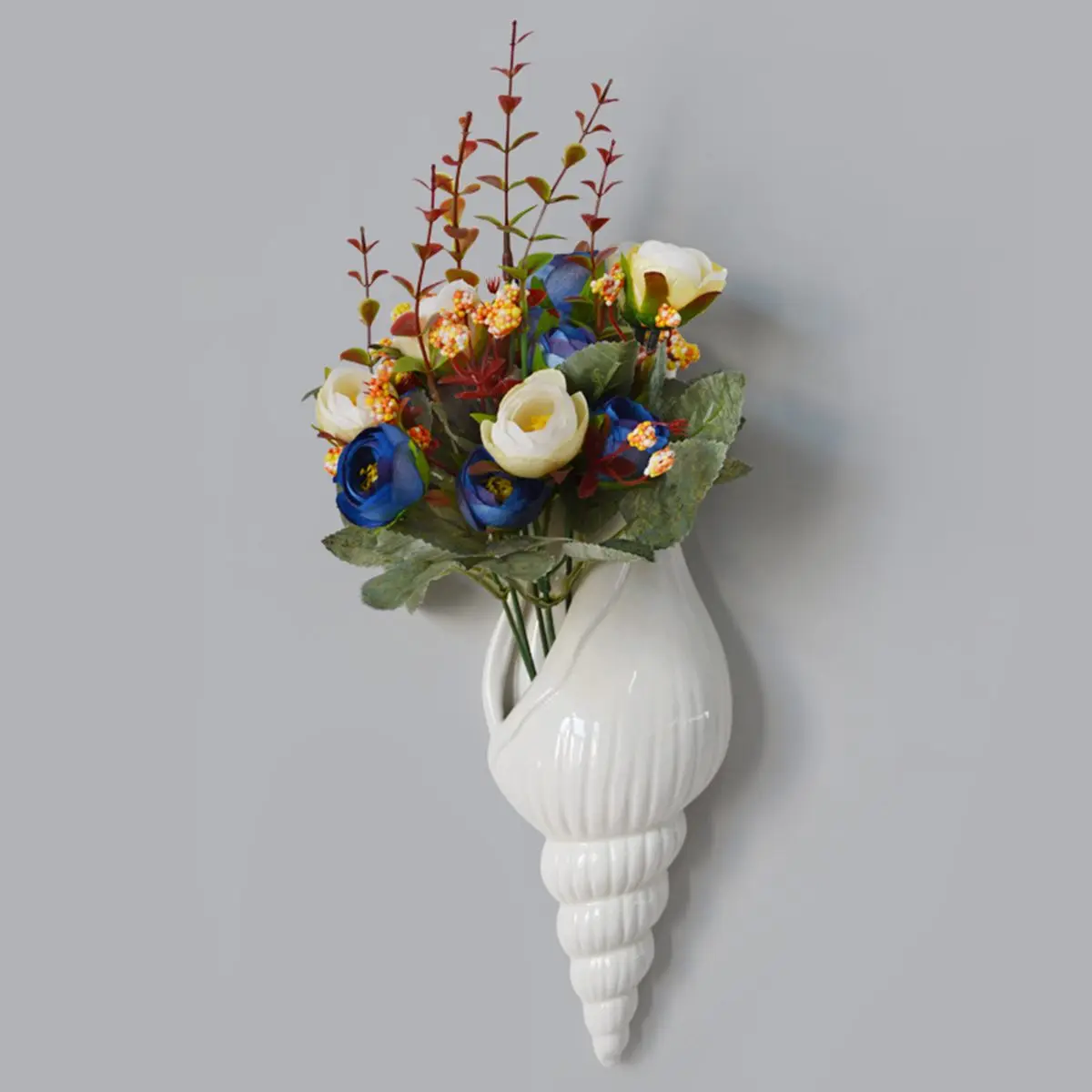 3 TIPŲ Šiuolaikinių Baltos Keramikos Sea Shell Myli Gėlių Vaza Sienos Kabo Namų Dekoro Kambarį Fono Sienos Dekoruoti Vaza