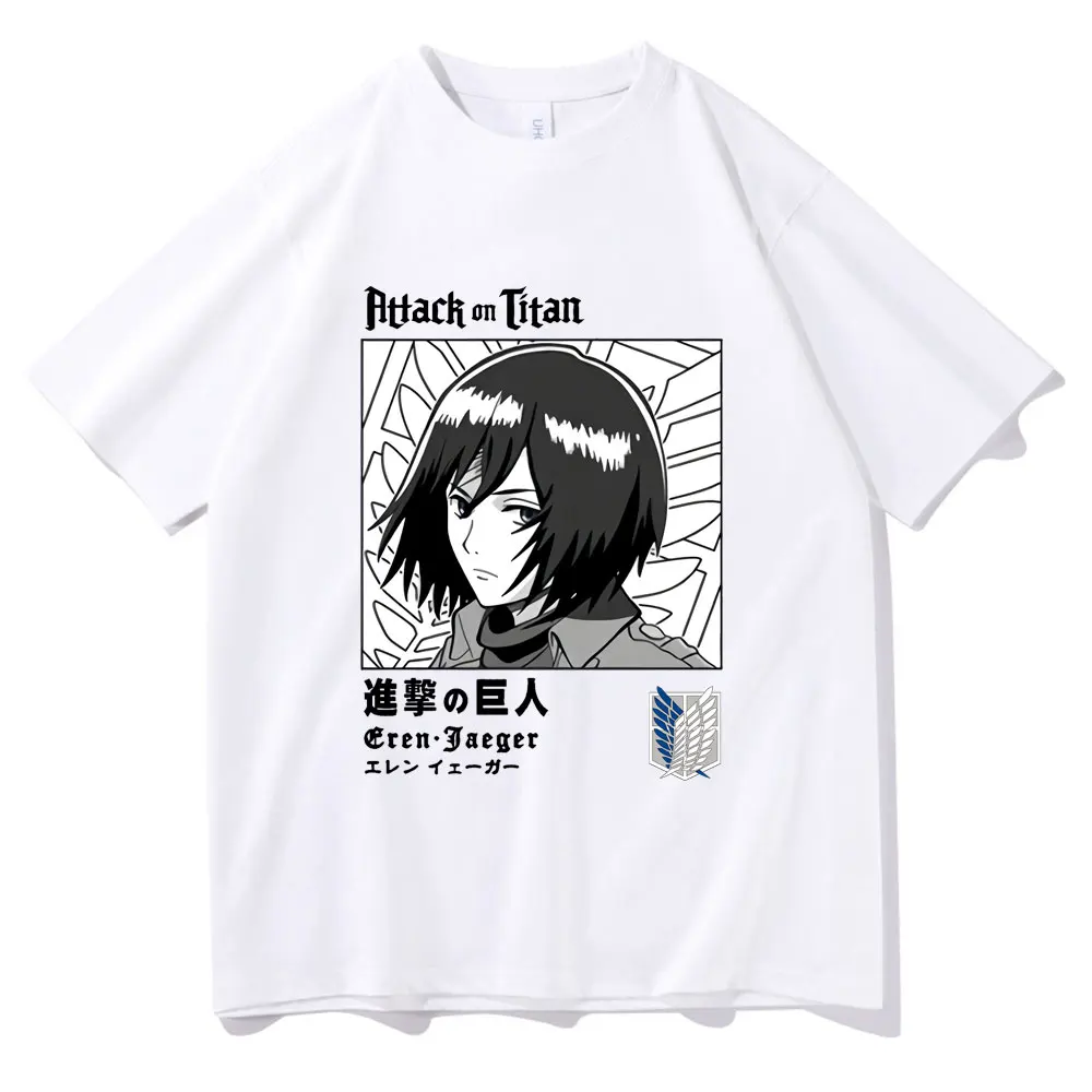Išpuolis Titan Japonijos Anime Trumpas Rankovės Marškinėliai Kasdien Mielas Mikasa Akermano Print T-shirt Vyrai/moterys Atsitiktinis Smėlio Paplūdimio Marškinėlius