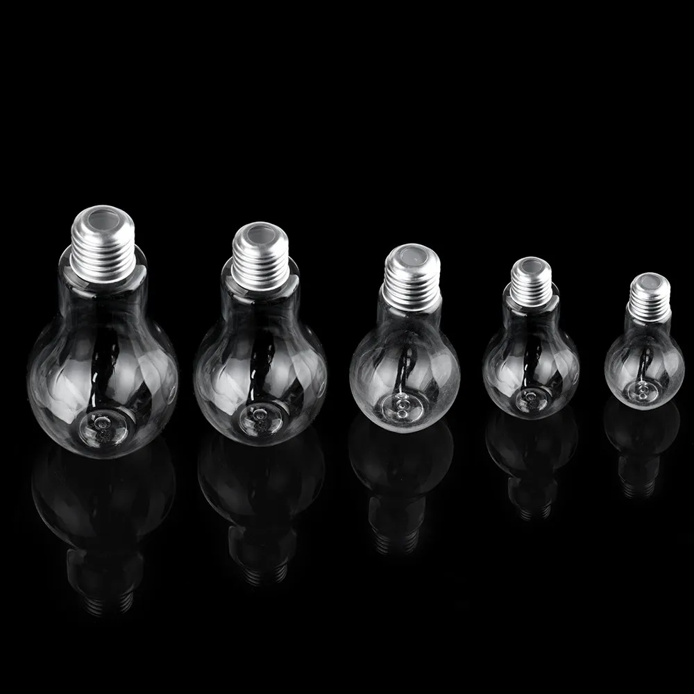 Kūrybos Plastiko Lemputės Formos Butelis Trumpas Mados nepralaidžiose Išgerti Puodelio Vandens Butelį Pieno Sulčių Šalis Dekoro Buteliai #50g