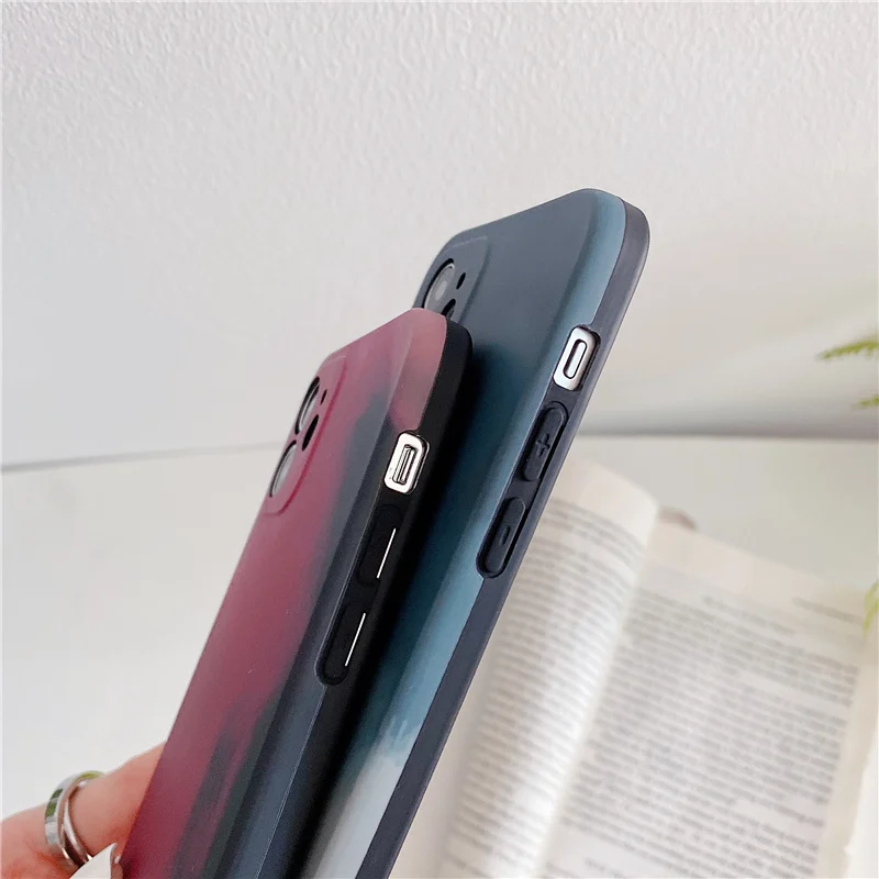 Akvarelė TPU telefono dėklas Skirtas iphone 12 12Pro Max 11 11Pro SE 2020 m. 7 8Plus X XR XS Max oficialiai silikono atveju Apsaugos rubisafe
