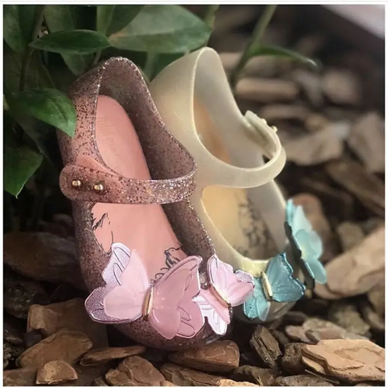 Naujas 2021 Vaikų sparkle drugelis želė batai originalus melissa mini princesė paplūdimio sandalai mados PVC china batai HMI039