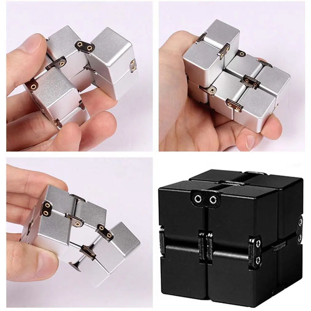 Magic Cube Aliuminio Kubo Žaislai Premium Metalo Deformacijos Stebuklinga Anti-stress relief Kubo Streso Atsarginiais Nerimas
