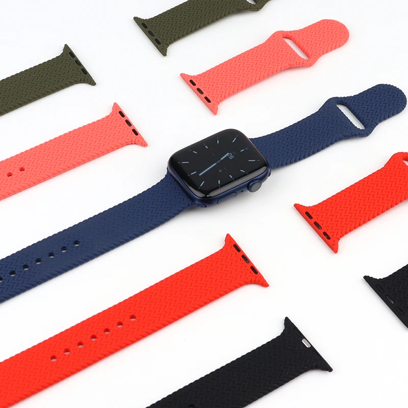 Dirželis Apple watch band 44mm 40mm 38mm 42mm Sporto Pintas venų Silikono smartwatch apyrankę iWatch 3 4 5 se 6 serija