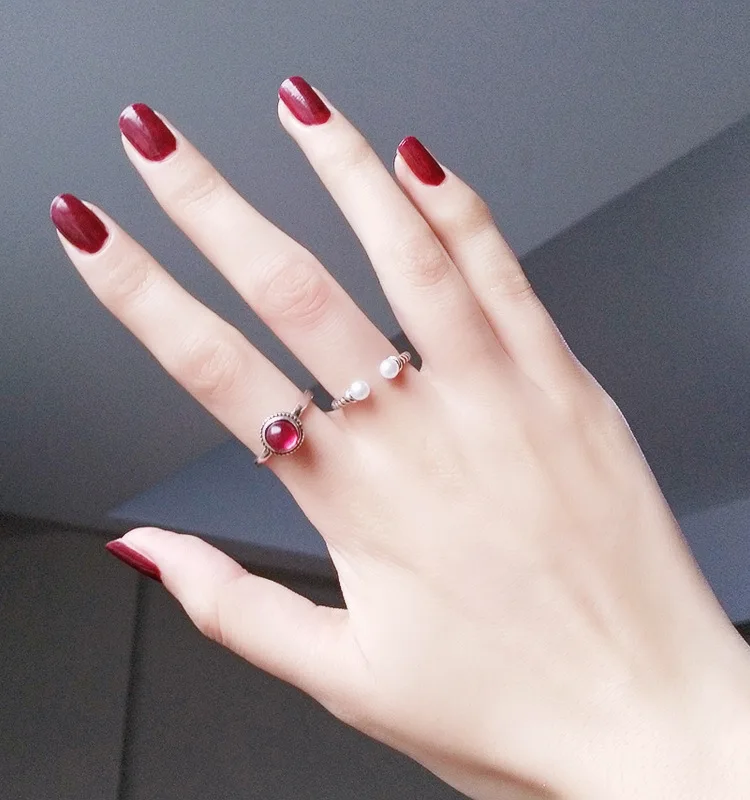 JIANERY Naujas Prekės ženklas Mados Sidabro Spalva Raudona Kristalų Žiedai Moterims Vestuvinis Žiedas Bijoux Papuošalai