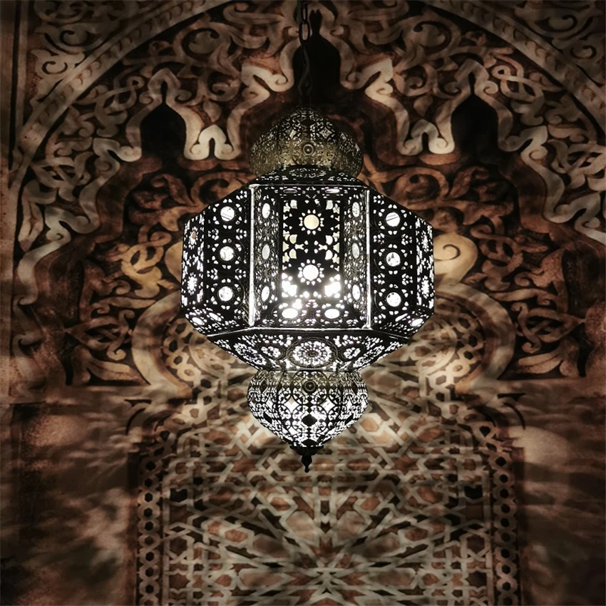 Maroko Tuščiaviduriai Raižyti Žibintų Sieniniai Šviestuvai Retro Miegamojo, Valgomojo Kambario Pietryčių Azijoje Hotel Restaurant Pakabukas Lempų Apšvietimas