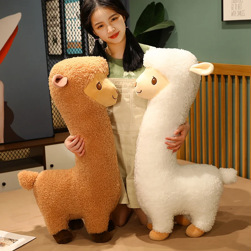 Kawaii Didelį Alpakų Pliušinis Žaislas Japonijos Alpaka Minkštas Įdaryti Aviena Lama Gyvūnų Lėlės Miego Pagalvės Namų Dekoro Lėlės Vaikams Mergaitėms