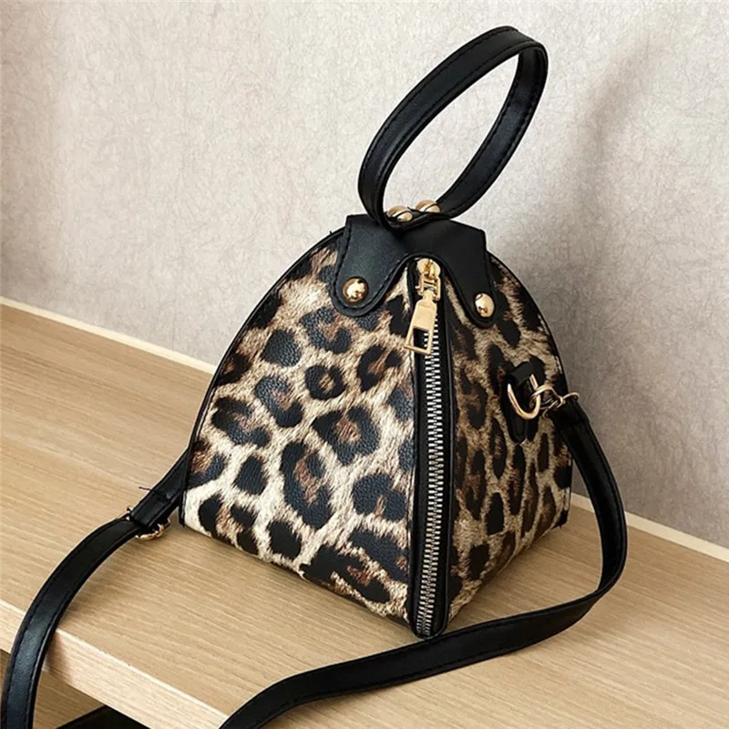 Prabanga mini krepšys leopardas spausdinti trikampis maišelį Pečių Maišą Lady Krepšius 