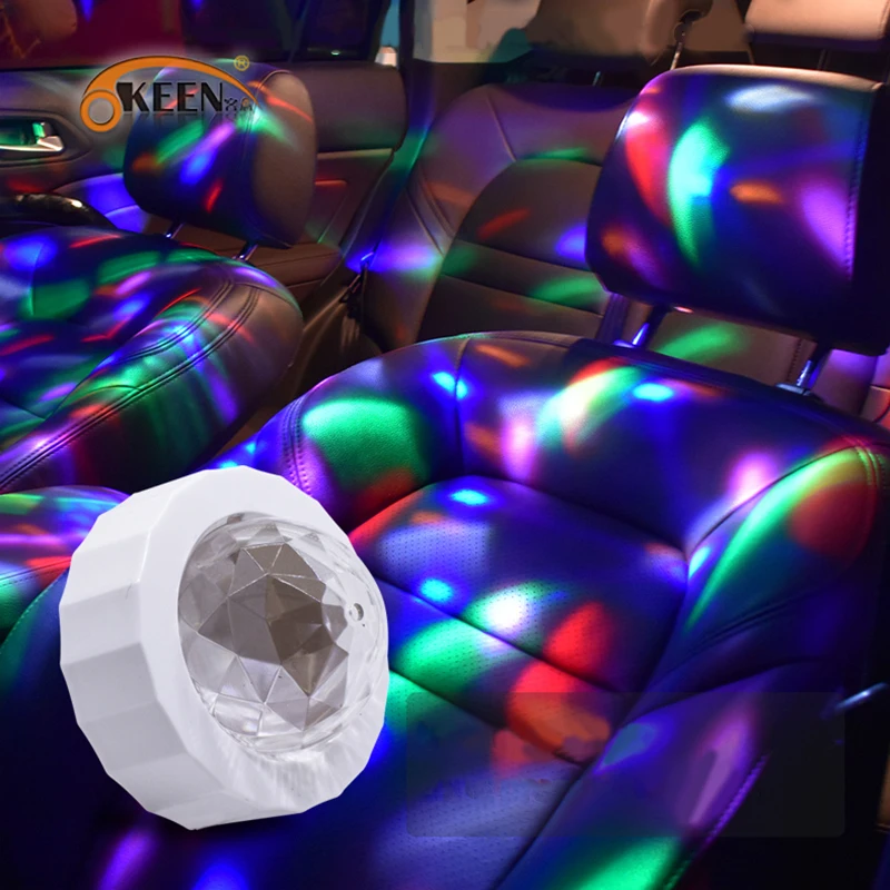 LED Automobilio Salono Atmosferą RGB Šviesos Aplinkos Stogo Star Lazeris Spalvinga DJ Lempa USB Bevielio Automobilių Dekoratyviniai Aksesuarai