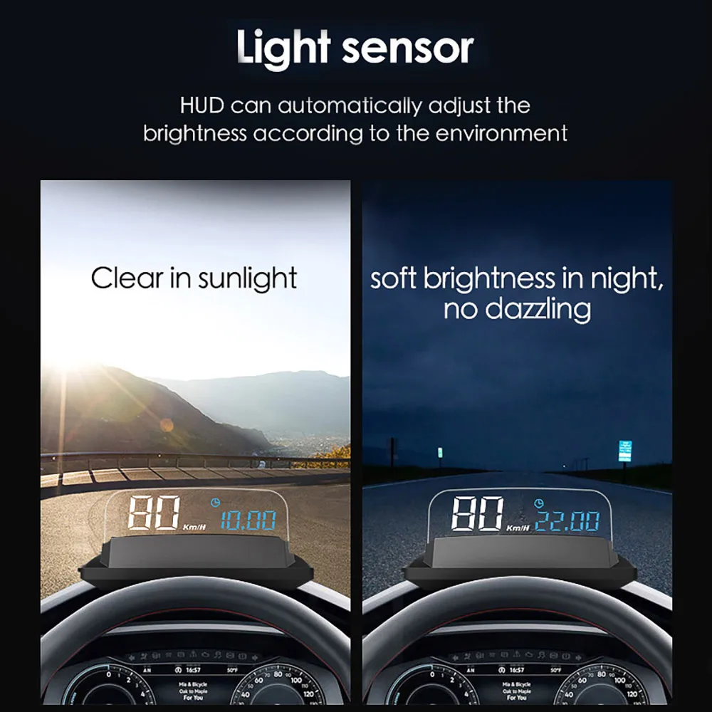 Auto Spidometras KM/KPM Veidrodis GPS HUD Head-up display, Universalus Greitis Projektorius Suderinama su Visais Automobilių, Sunkvežimių Transporto priemonės H400G
