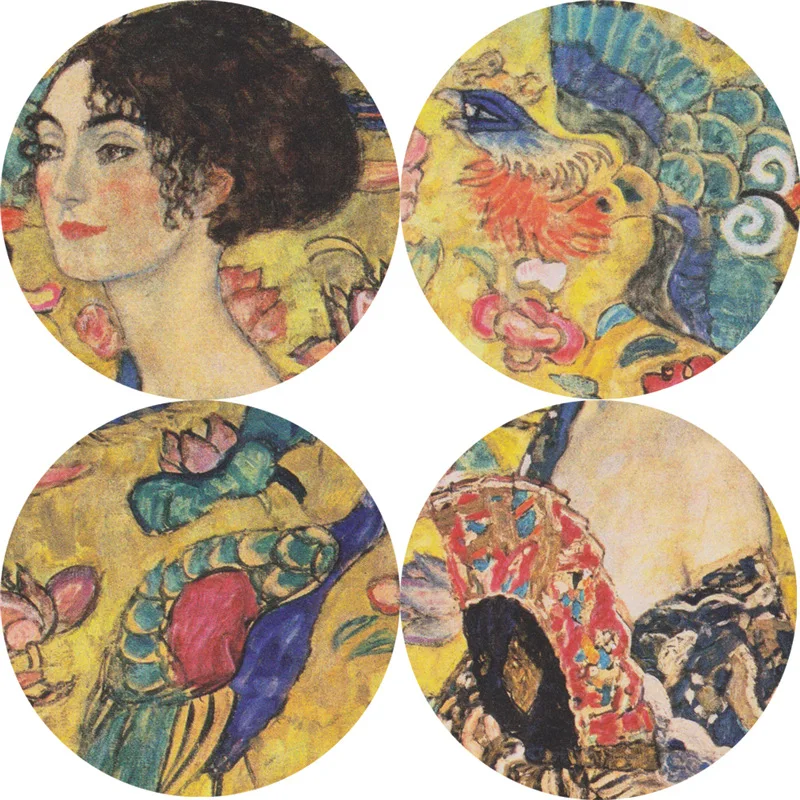 Gustav Klimt Meno Tapybos Drobės Panele su Ventiliatoriumi Sienos Menas, Plakatų ir Spausdina Nuotraukas, Namų Kambarį Dekoro