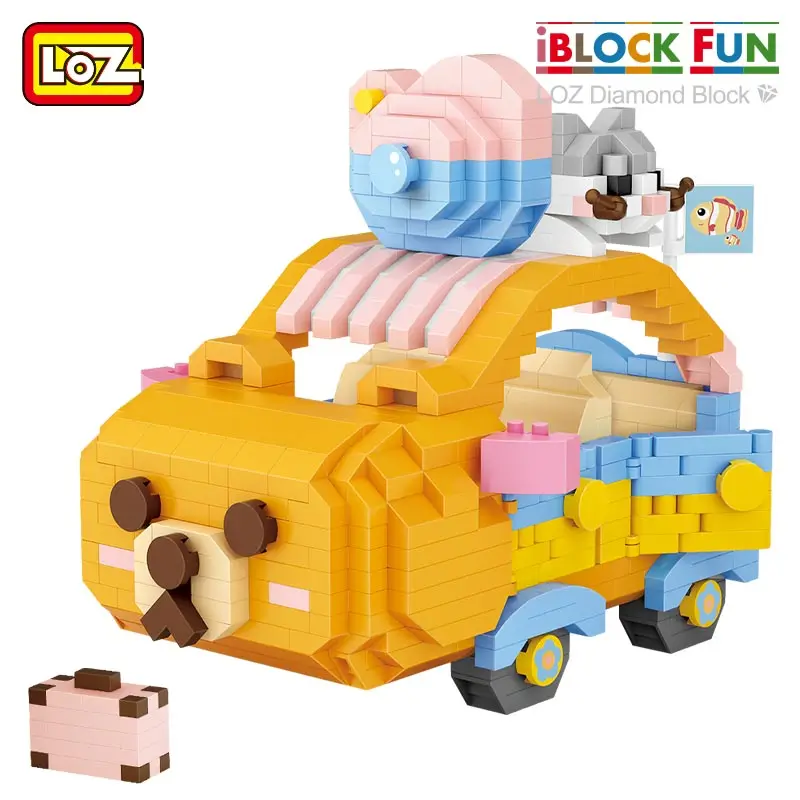 LOZ Diamond Blokai, statyba blokai, montavimas žaislas įspūdį micro deimantų surinkimas, montavimas katė automobilių suaugusiųjų mergina