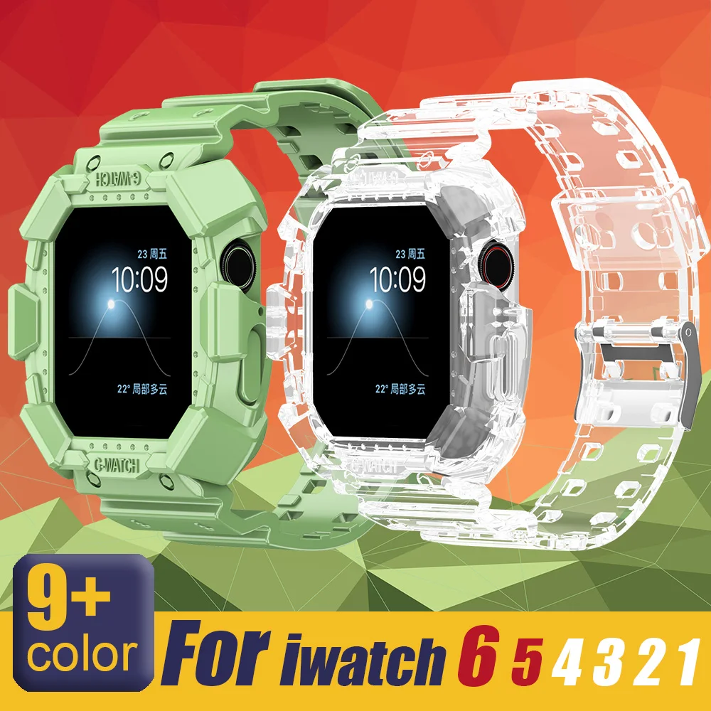 Sporto Silikono Dirželis Apple Watch Band Serijos 6 SE 5 4 3 2 Skaidrūs Iwatch apyrankę 38mm 40mm 42mm 44mm Watchband