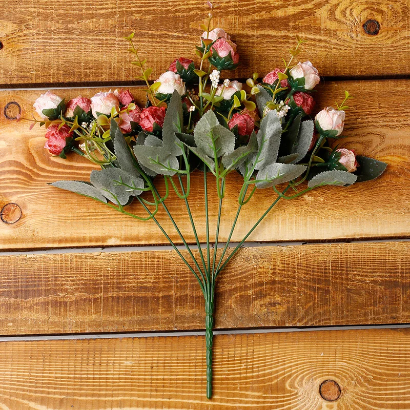 21pcs/daug gėlių galvos nuotaka laikydami rožių puokštės, vestuvių dekoravimas augalų vaza, namų dekoravimo reikmenys, dirbtinės gėlės