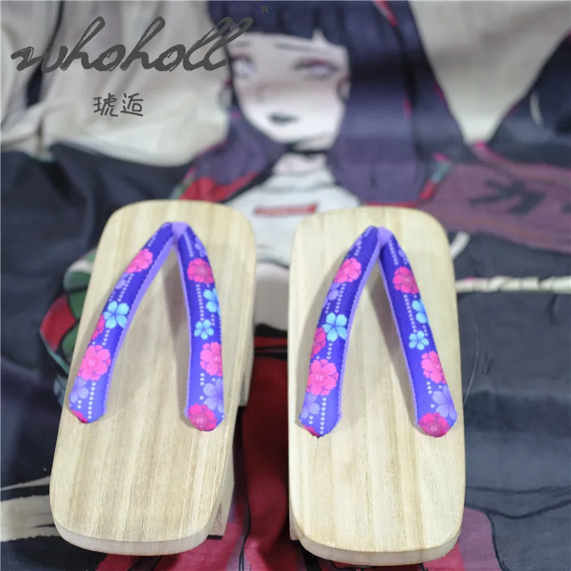 WHOHOLL Moterų batai, Klumpės Japonų medinės Šlepetė Geta Kimono Šlepetės moterims Anime Cosplay Batai Summmer fifo Moteris
