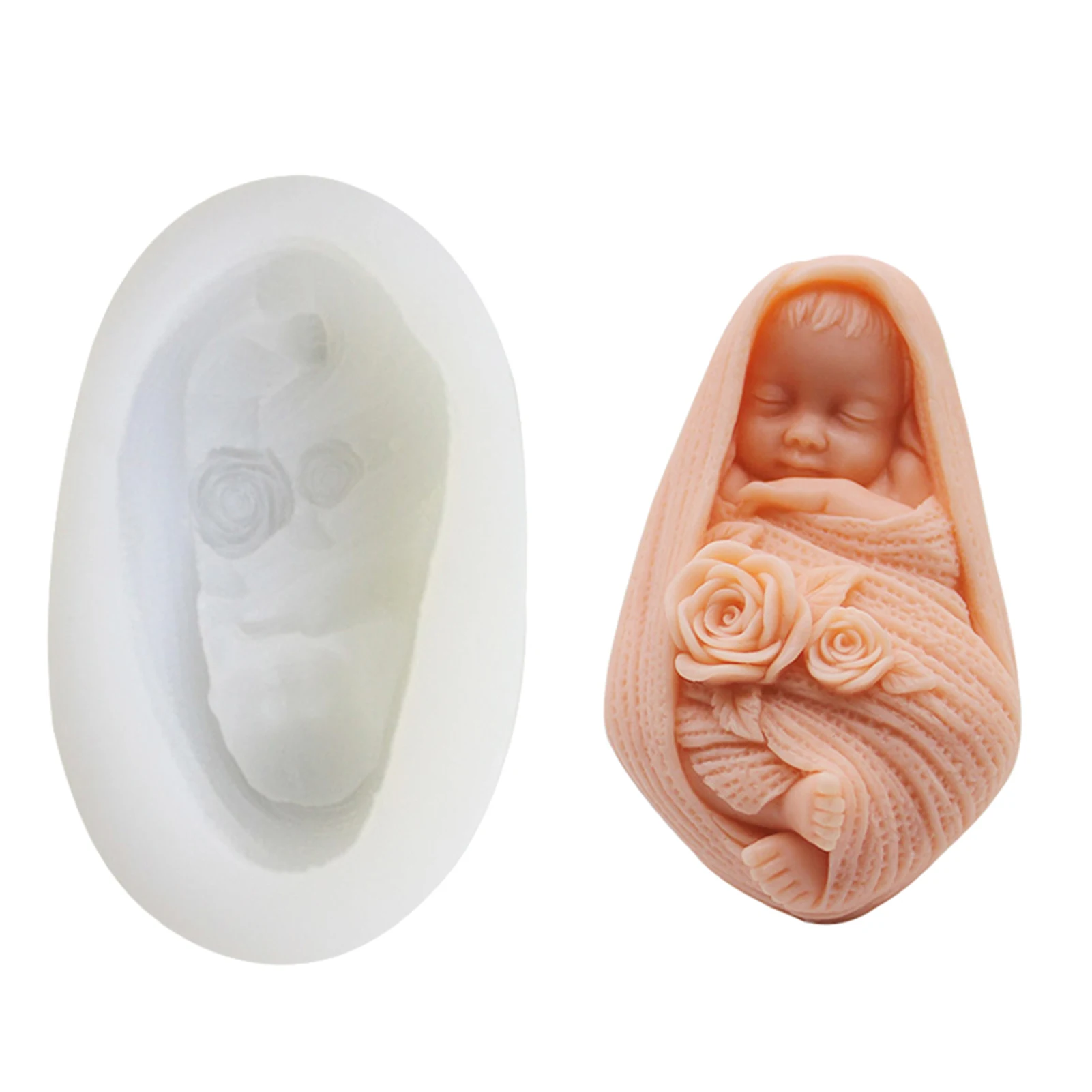 3D Miega Kūdikis Silikono Formos Suvystyti Kūdikį Epoksidinės Putėsiai Pelėsių Aukštos kokybės Medžiagų, Paprasta Operacija, Šilumos Varža