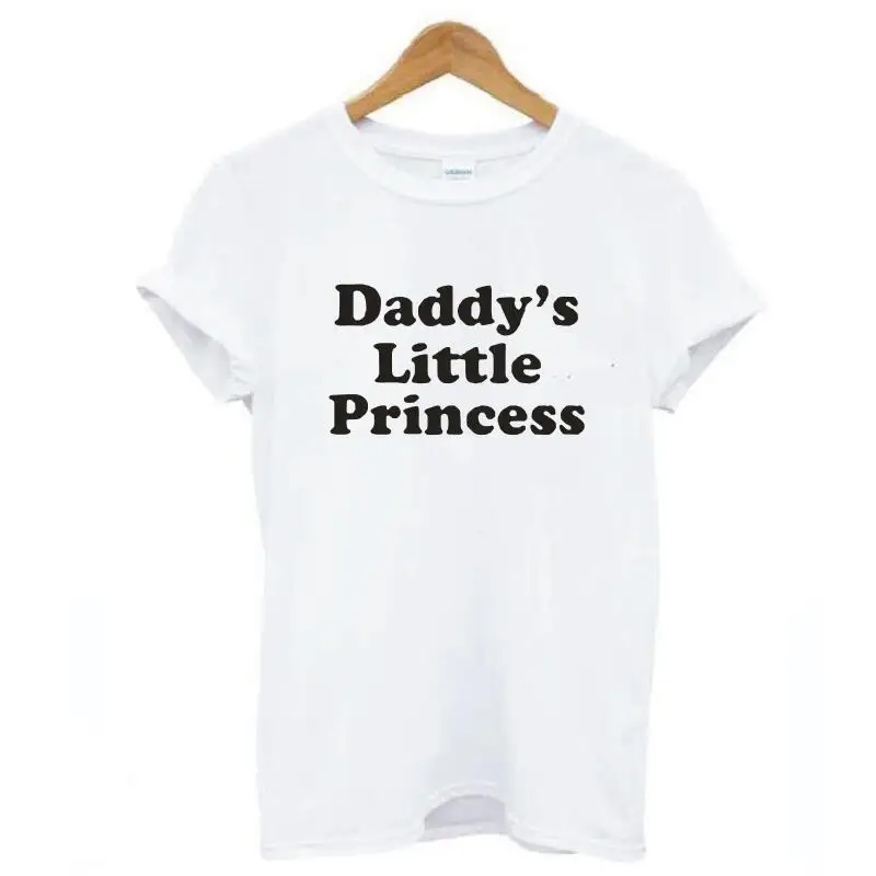 Hipster Tee Marškinėliai Femme Vasaros Trumpas Rankovės Marškinėliai Moterims Topai Daddy ' s Little Princess Spausdinti Moterų Medvilnės Marškinėlius Camiseta Mujer