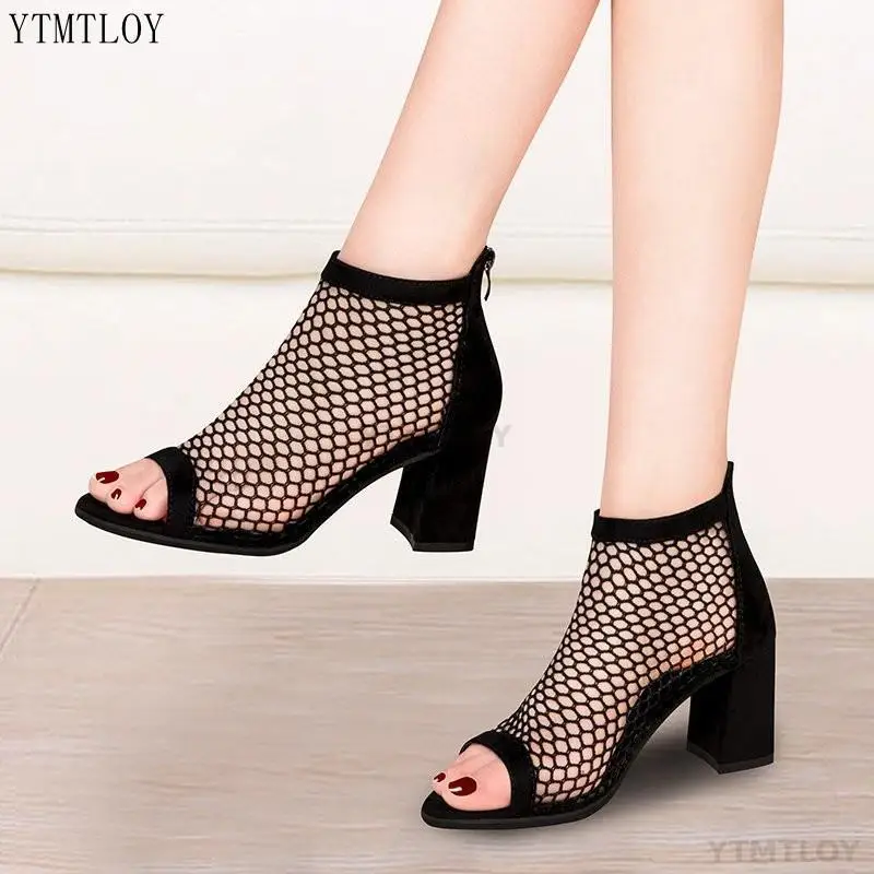Populiarus Dizainas Vasaros Tinklelio Stiliaus Leopard Sandalai Vakarų Peep Toe Batai Moterims Sandalia Plataforma Zapatos De Mujer